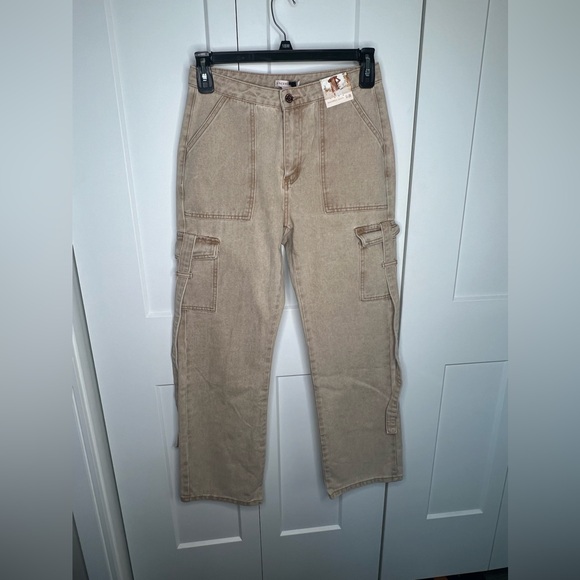 Sincerly Jules Pants - Sincerely Jules NWT Wide Leg Cargo Denim Pants